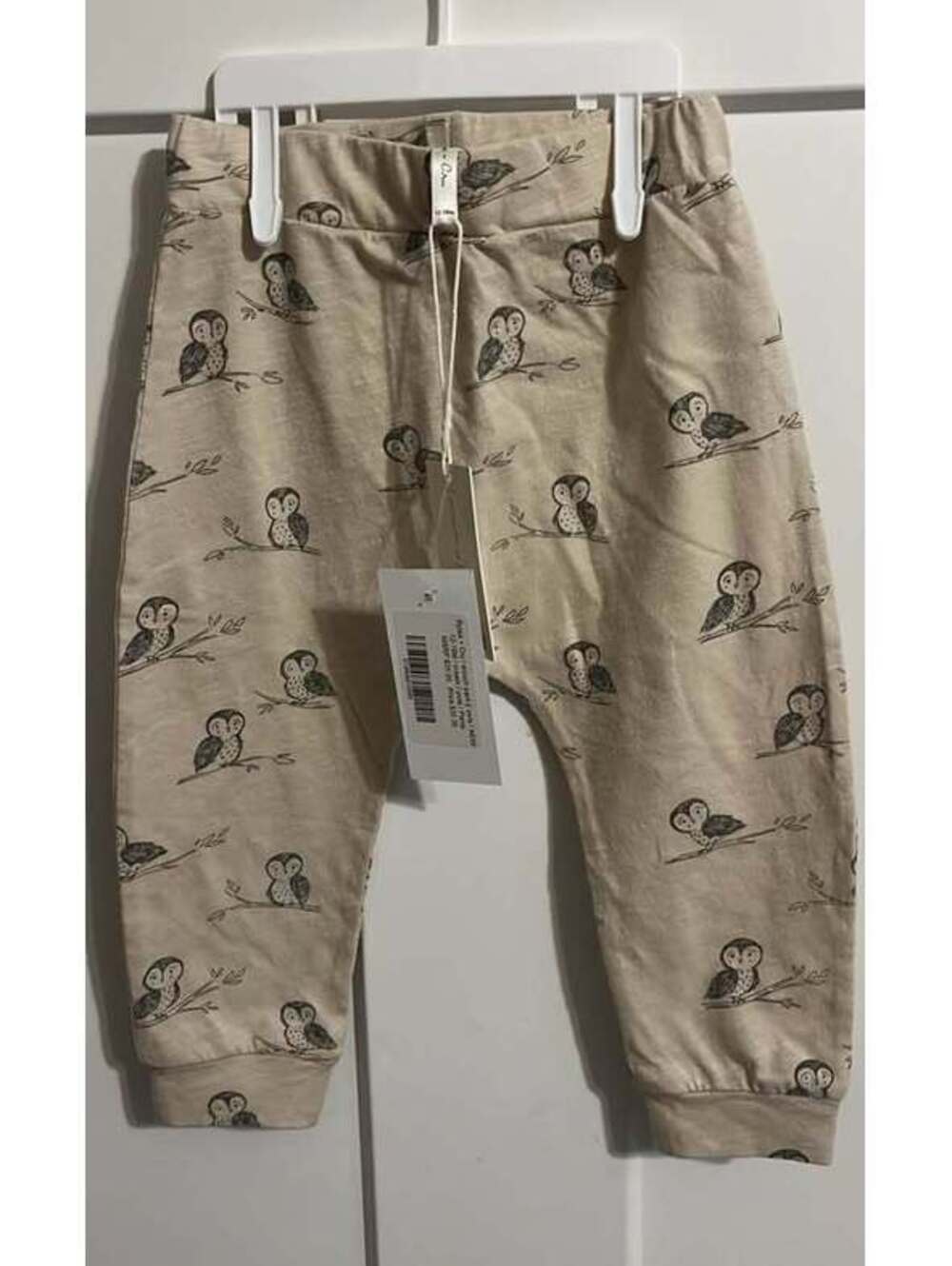 Rylee + Cru owls slouch pant in cream 12-18mo